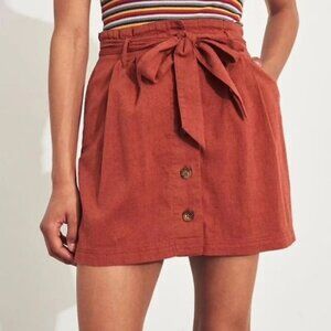 Hollister Rust Mini Skirt with Button Detail